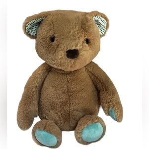 B Softies Teddy Bear Plush Brown Blue Turquoise Paws Stuffed Animal Toy